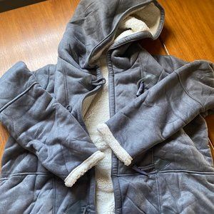 Women's Fleece Overcoat Jacket - Sz LG